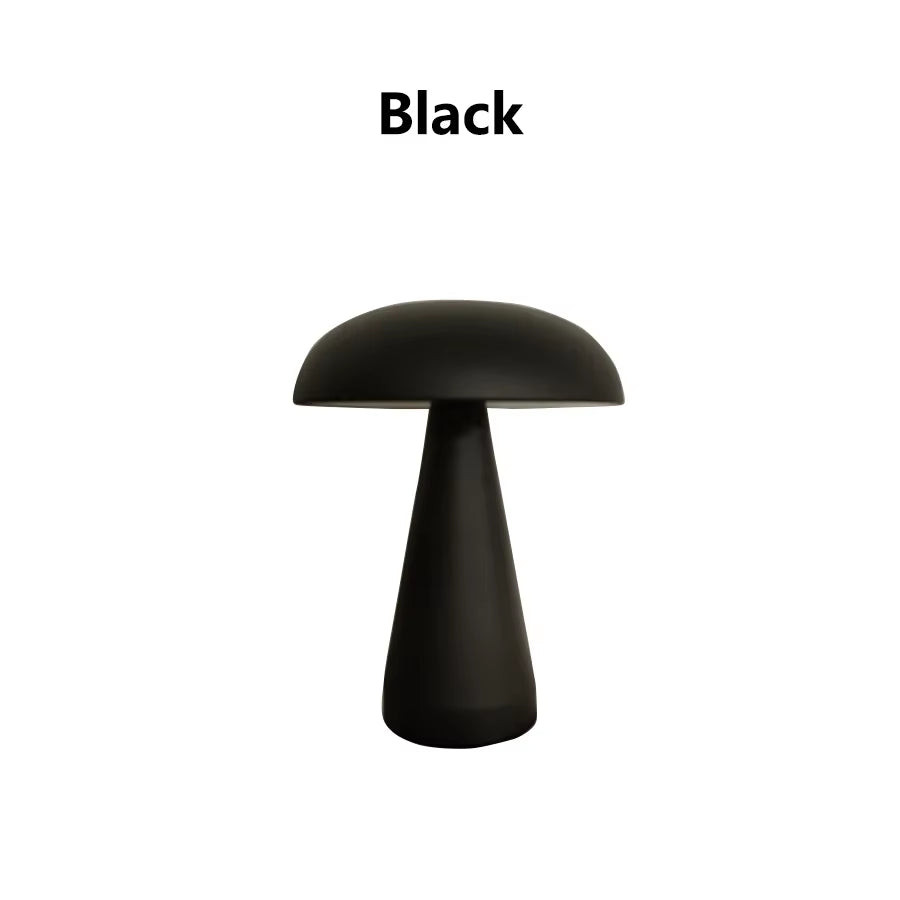 Retro LED Mushroom Table Lamp – Touch Sensor with 3-Color Dimming and Rechargeable Design