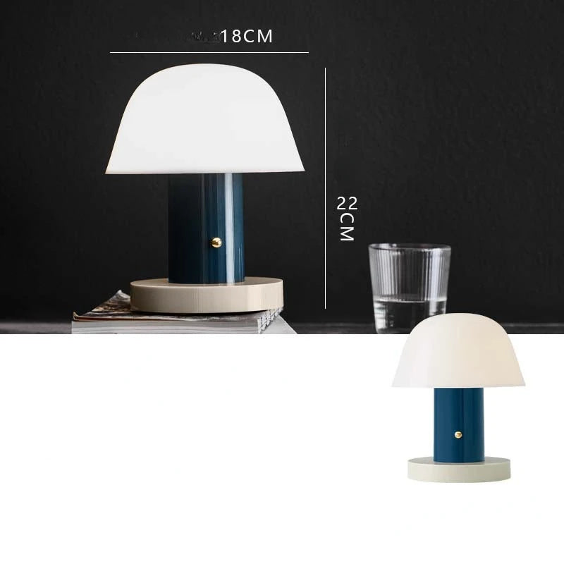 Cordless Mushroom Table Lamp With Rechargeable Battery