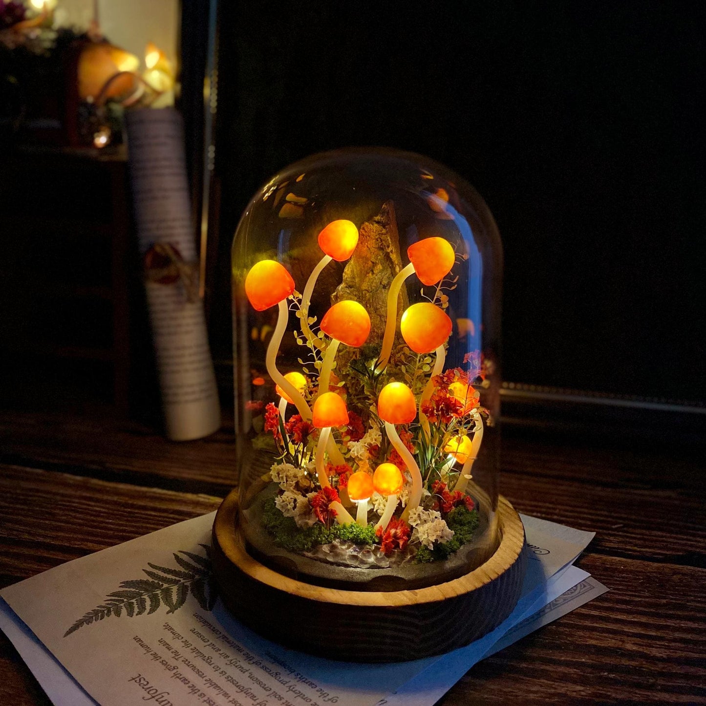 Handmade Glowing Mushroom Night Light – Enchanted Forest Decor Lamp