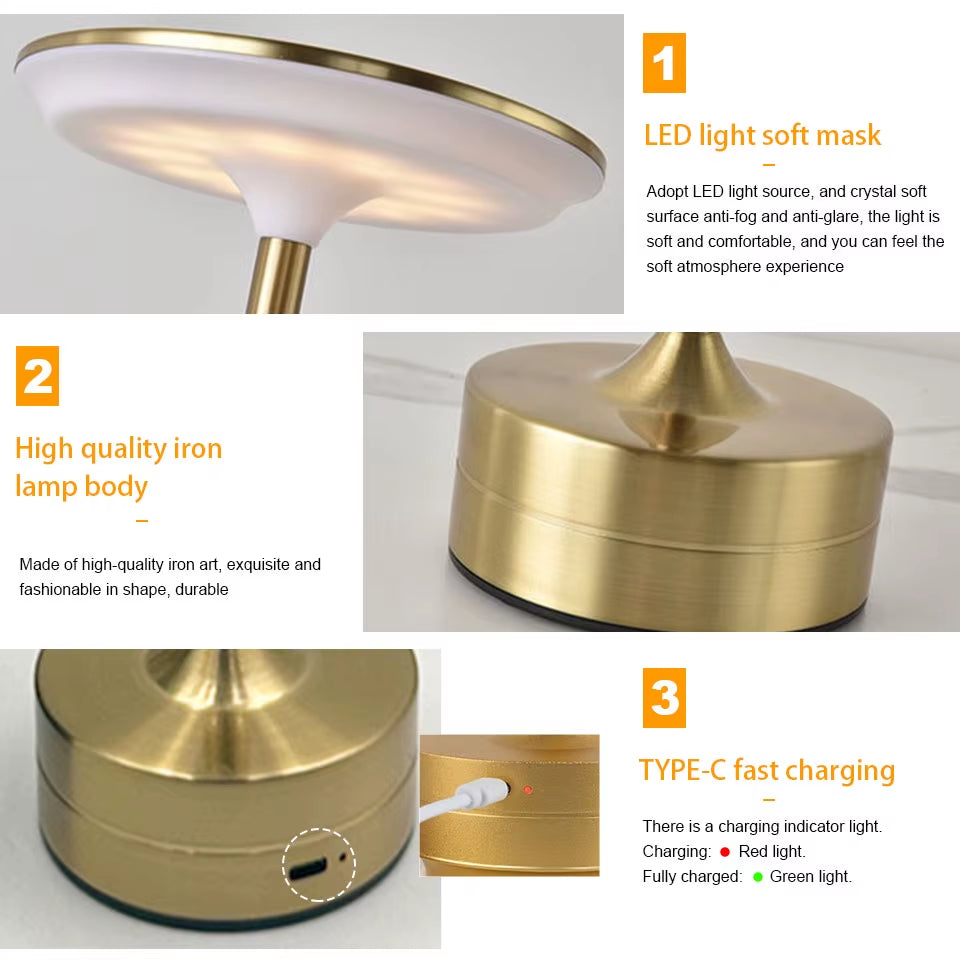 Classy LED Mushroom Table Lamp Touch Dimmable
