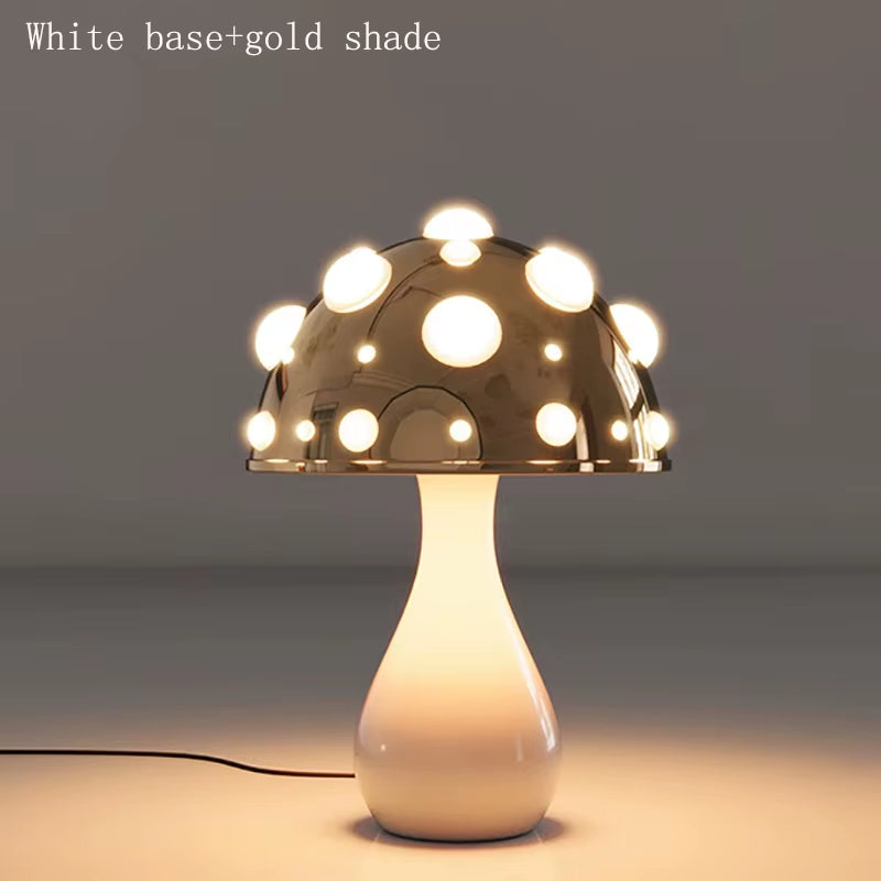 Amanita Mushroom Lamp with LED Tricolored Bulb AC or USB Warm Light Biomimetic Fly Agaric Desk Light for Livingroombedside Hotel