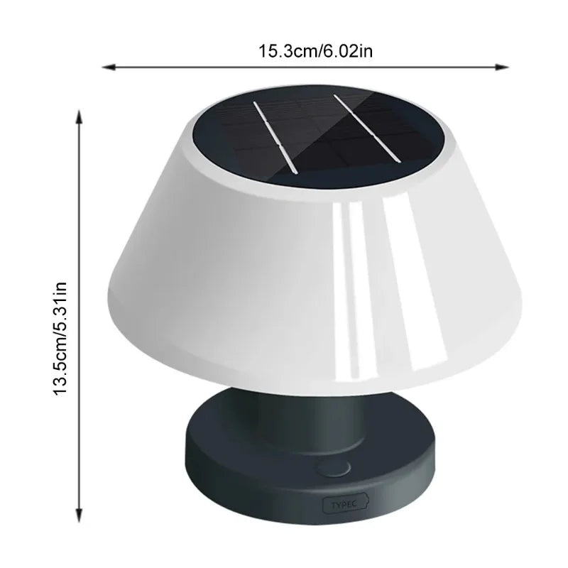 Modern Outdoor Dimmable Courtyard Mushroom Lamp with Solar Panel
