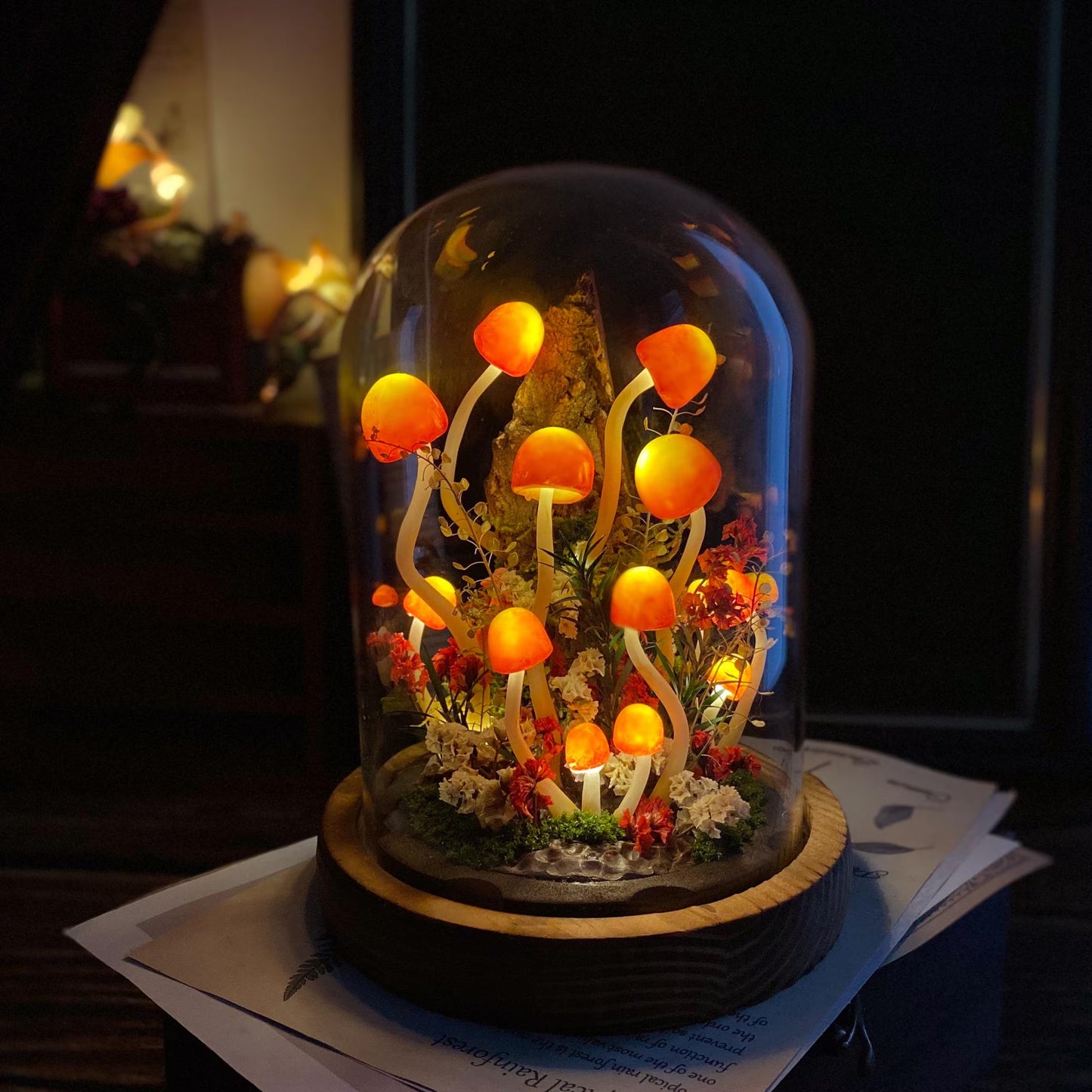 Handmade Glowing Mushroom Night Light – Enchanted Forest Decor Lamp