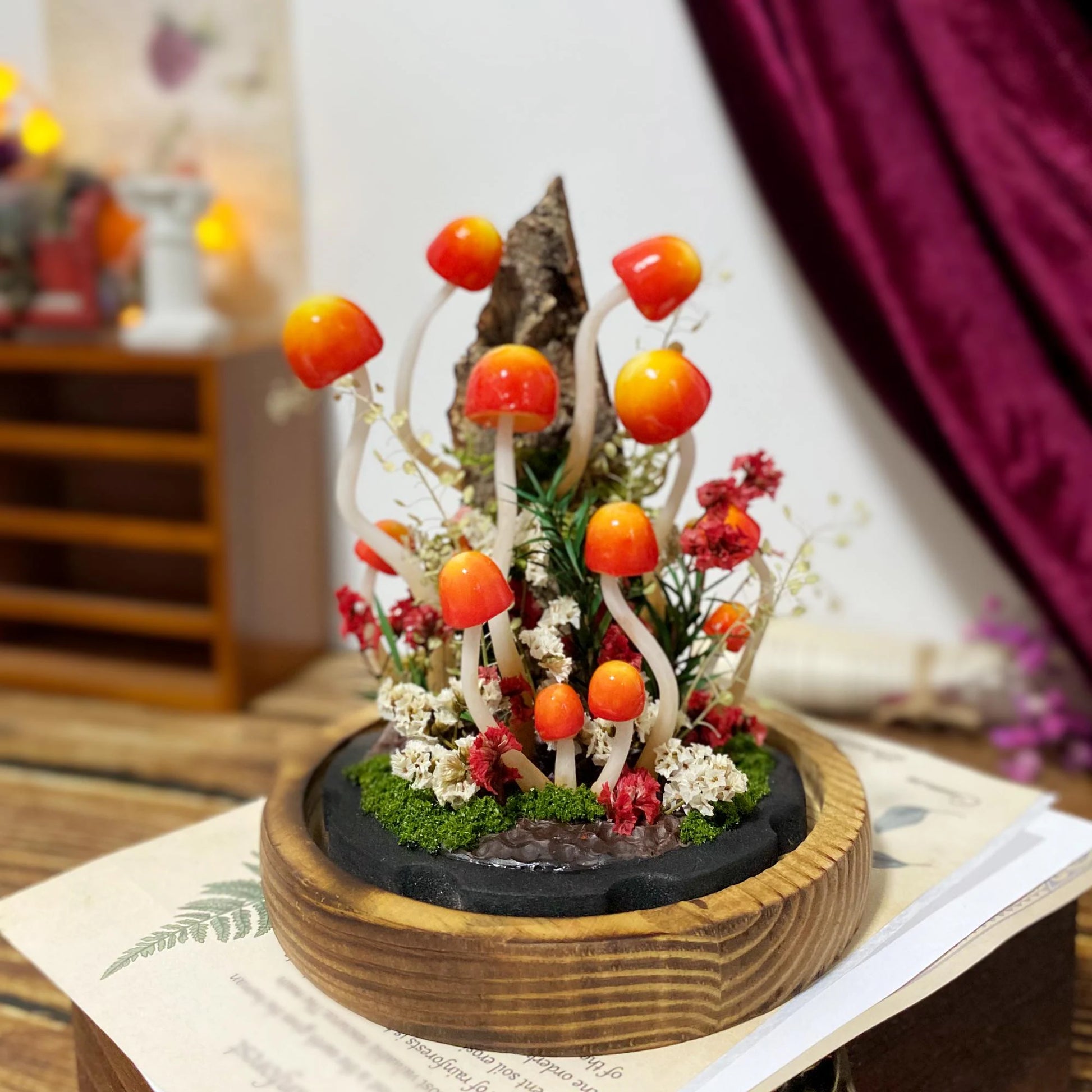 Handmade Glowing Mushroom Night Light – Enchanted Forest Decor Lamp