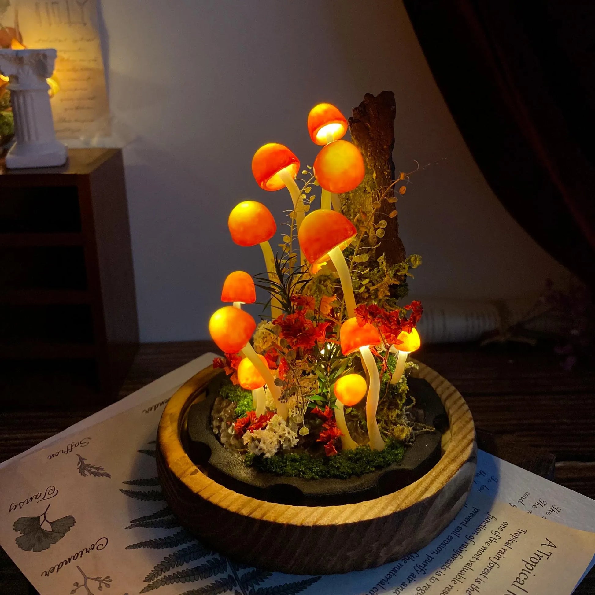 Handmade Glowing Mushroom Night Light – Enchanted Forest Decor Lamp