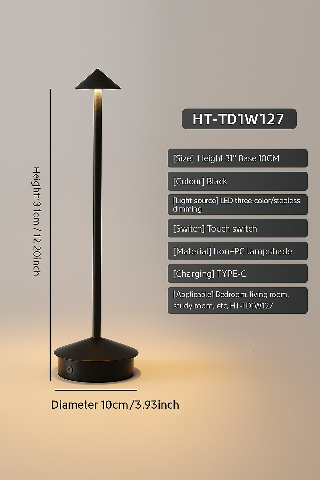 Modern LED Mushroom Table Lamp – Minimalist Decorative Light for Home & Restaurant Ambience