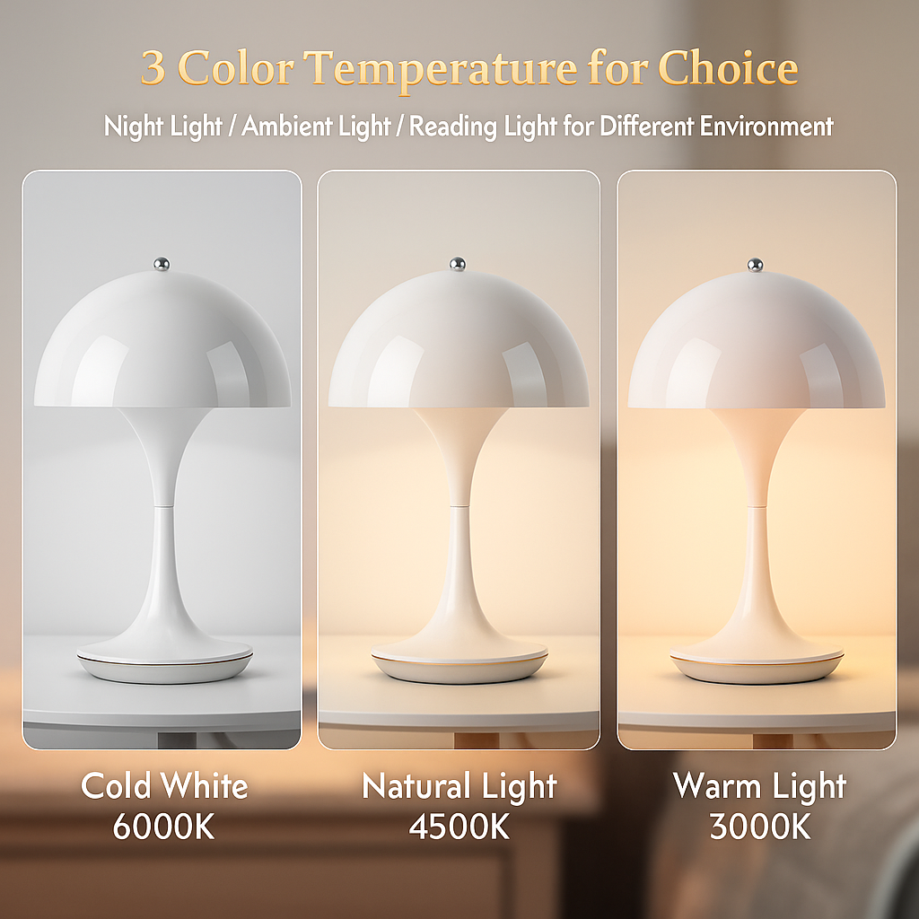 Small Mushroom Table Lamp – Touch-Control LED Light with USB Charging