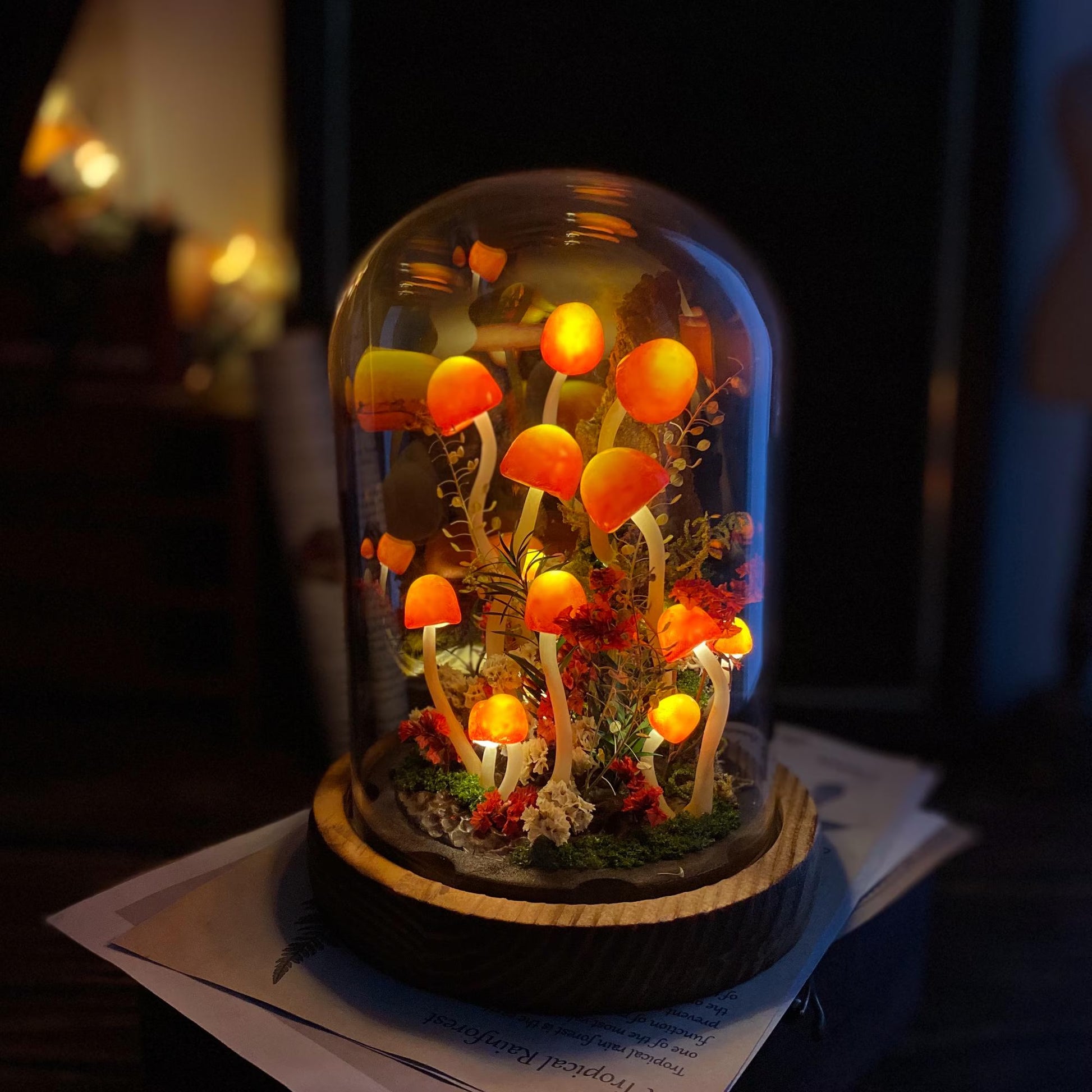 Handmade Glowing Mushroom Night Light – Enchanted Forest Decor Lamp