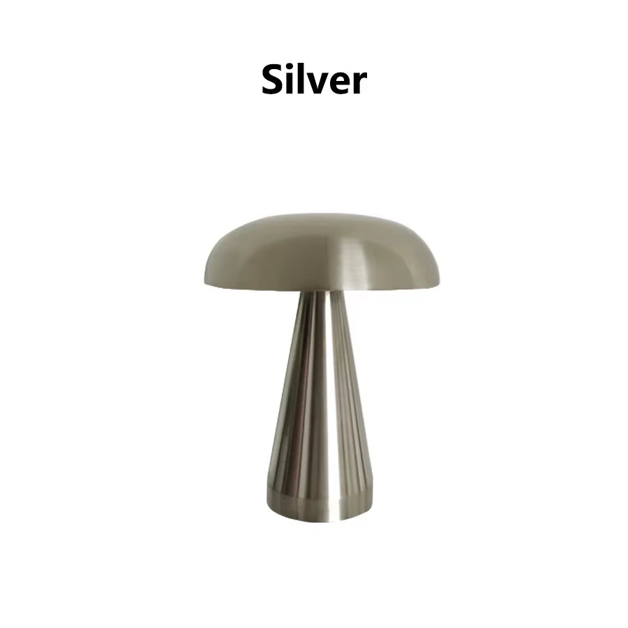 Retro LED Mushroom Table Lamp – Touch Sensor with 3-Color Dimming and Rechargeable Design