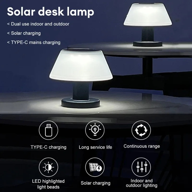 Modern Outdoor Dimmable Courtyard Mushroom Lamp with Solar Panel