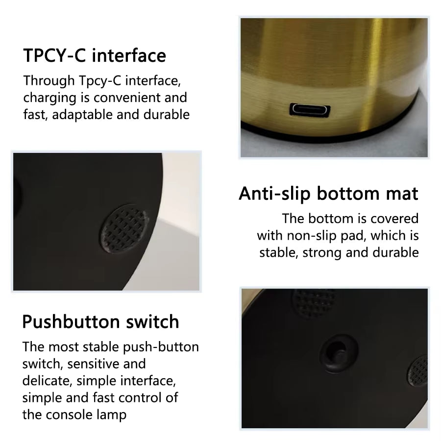 Retro LED Mushroom Table Lamp – Touch Sensor with 3-Color Dimming and Rechargeable Design