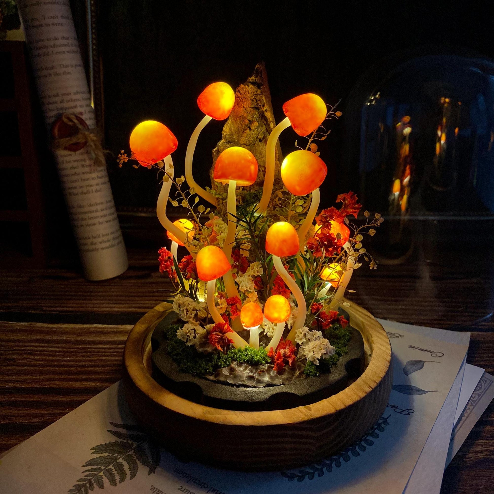 Handmade Glowing Mushroom Night Light – Enchanted Forest Decor Lamp