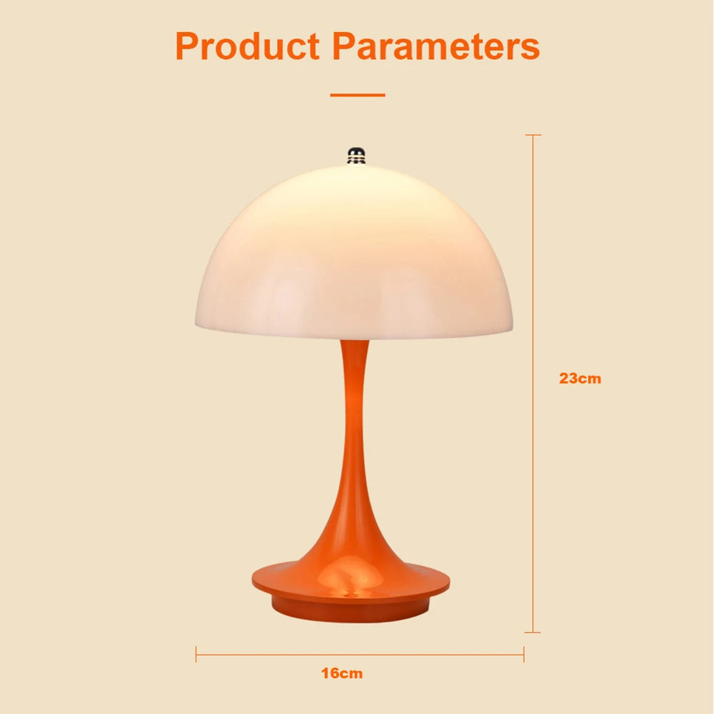 Small Mushroom Table Lamp – Touch-Control LED Light with USB Charging