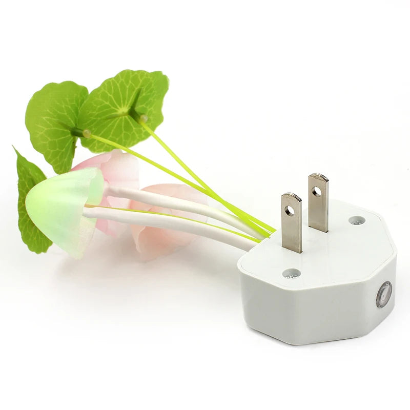 Plug-In LED Mushroom Night Light – Sensor-Activated Soft Glow for Dreamy Ambient Lighting