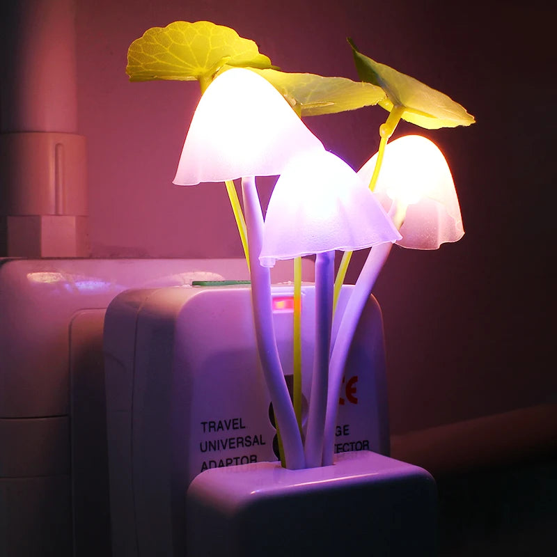 Plug-In LED Mushroom Night Light – Sensor-Activated Soft Glow for Dreamy Ambient Lighting
