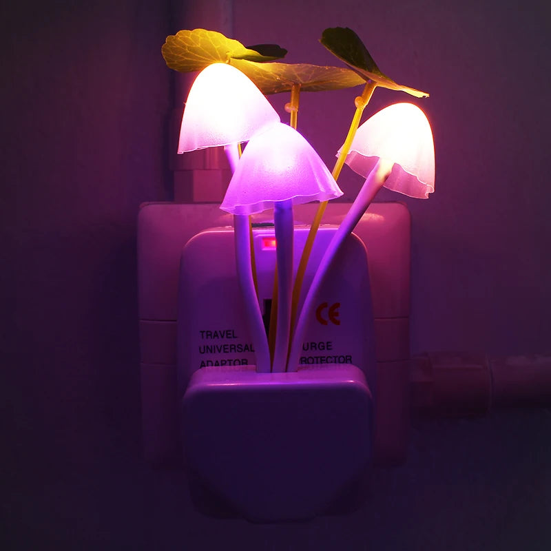 Plug-In LED Mushroom Night Light – Sensor-Activated Soft Glow for Dreamy Ambient Lighting