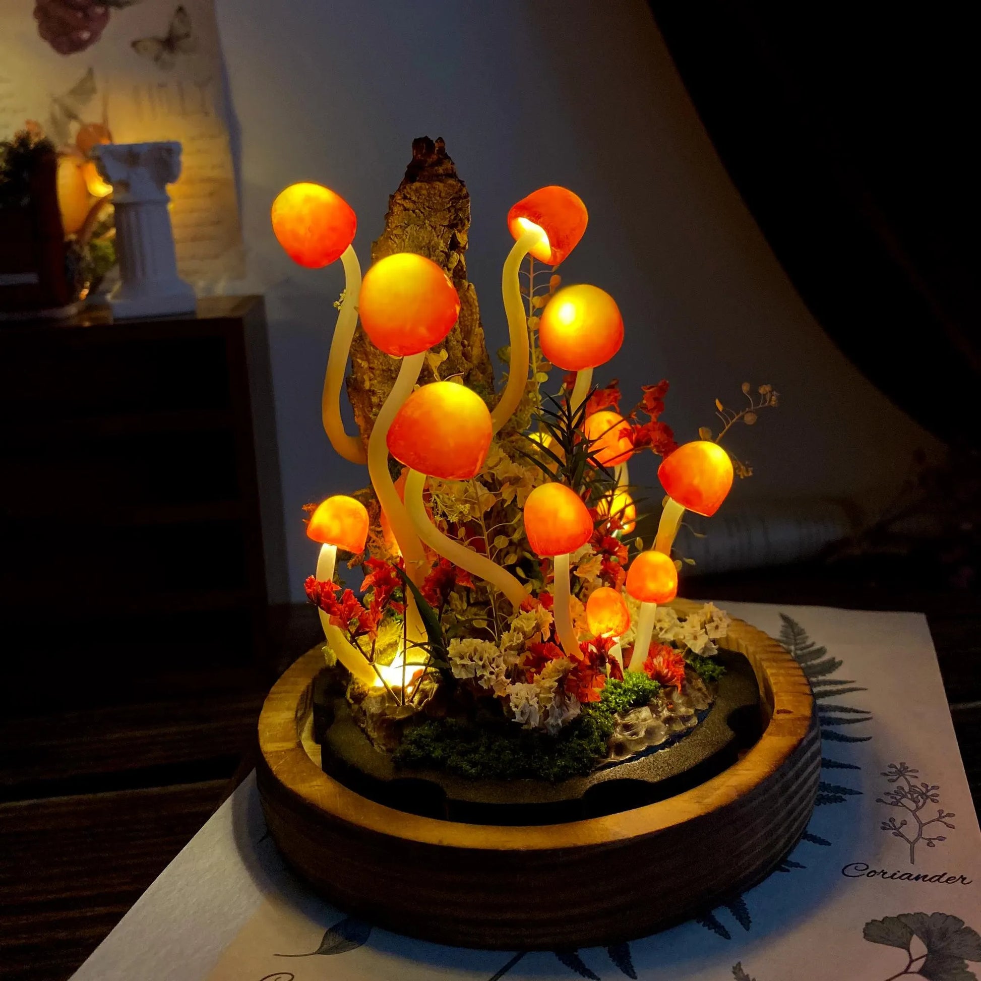 Handmade Glowing Mushroom Night Light – Enchanted Forest Decor Lamp