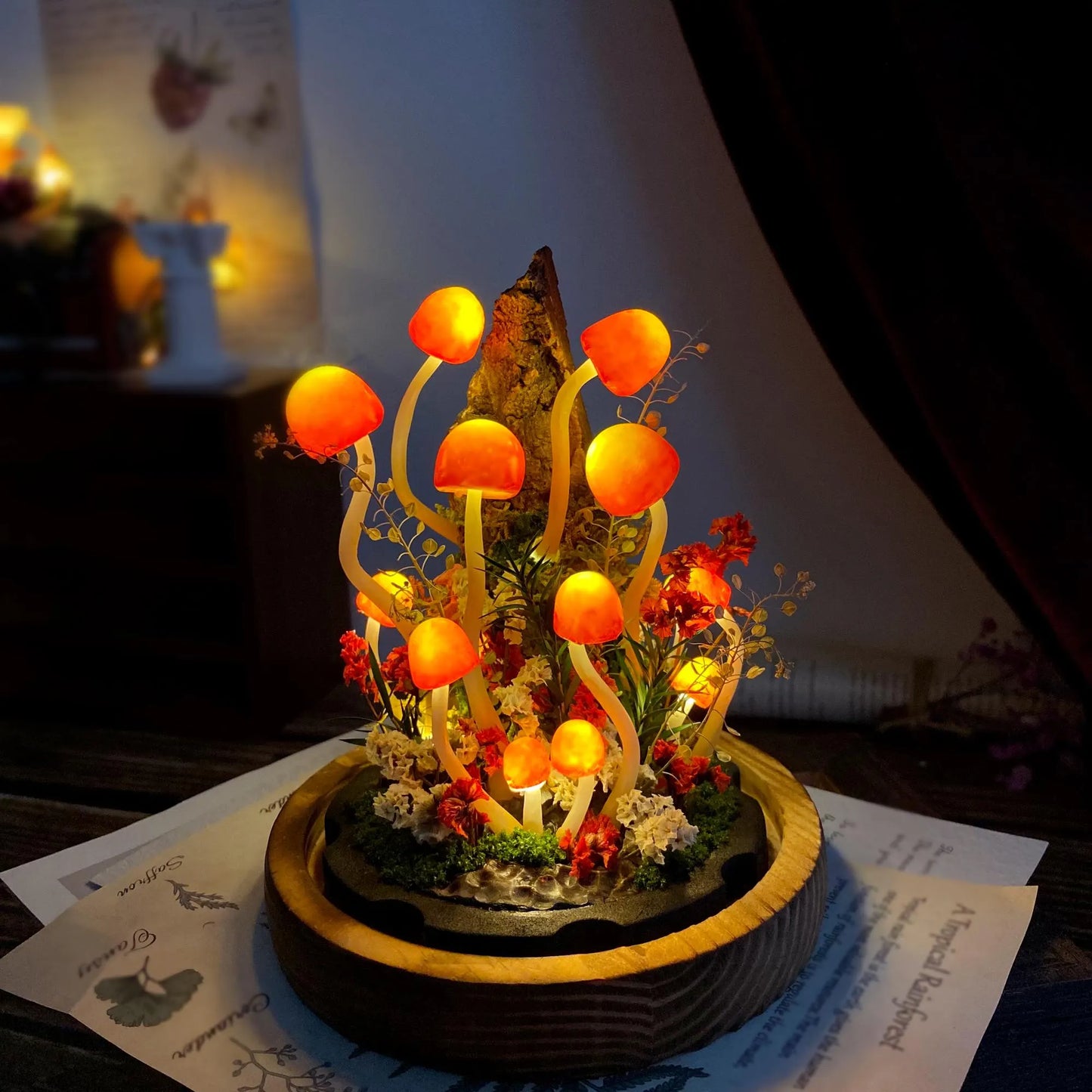 Handmade Glowing Mushroom Night Light – Enchanted Forest Decor Lamp