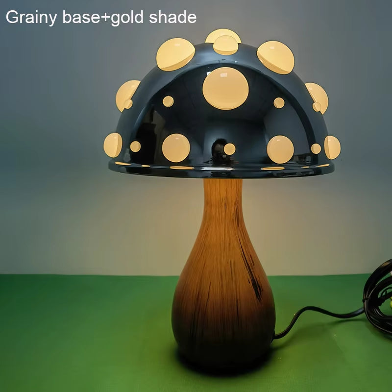 Amanita Mushroom Lamp with LED Tricolored Bulb AC or USB Warm Light Biomimetic Fly Agaric Desk Light for Livingroombedside Hotel