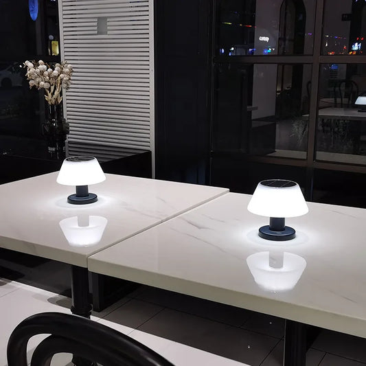Modern Outdoor Dimmable Courtyard Mushroom Lamp with Solar Panel